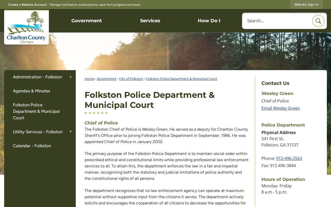 Official Folkston Municipal Court schedule and payment information